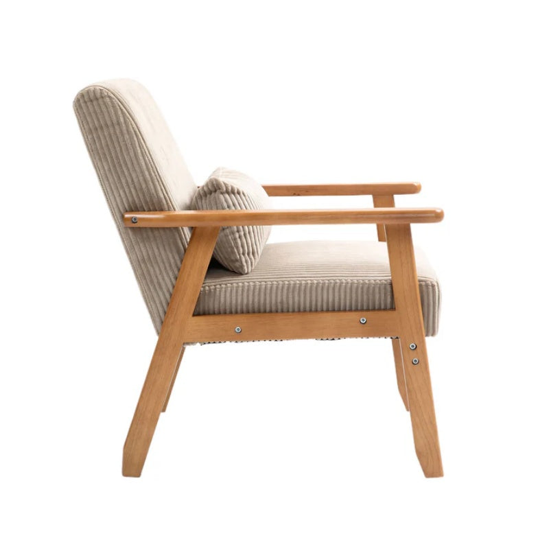 Leisure Chair with Solid Wood Armrest and Feet, Leisure chair, wood frame, velvet, solid rubber wood legs, Mid-Century Modern Accent chair, for Living Room Bedroom Studio chair,Two packs-海智集-Default-