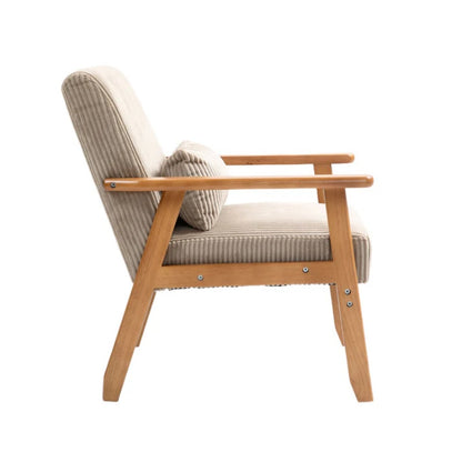 Leisure Chair with Solid Wood Armrest and Feet, Leisure chair, wood frame, velvet, solid rubber wood legs, Mid-Century Modern Accent chair, for Living Room Bedroom Studio chair,Two packs-海智集-Default-