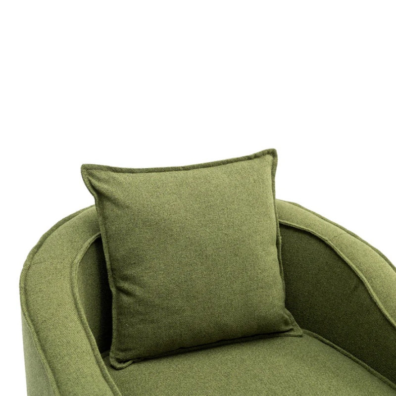 COOLMORE Accent Chair with Ottoman, Mid Century Modern Barrel Chair Upholstered Club Tub Round Arms Chair for Living Room-海智集-Default-