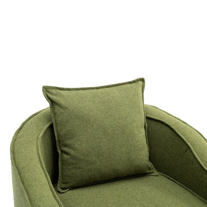 COOLMORE Accent Chair with Ottoman, Mid Century Modern Barrel Chair Upholstered Club Tub Round Arms Chair for Living Room-海智集-Default-