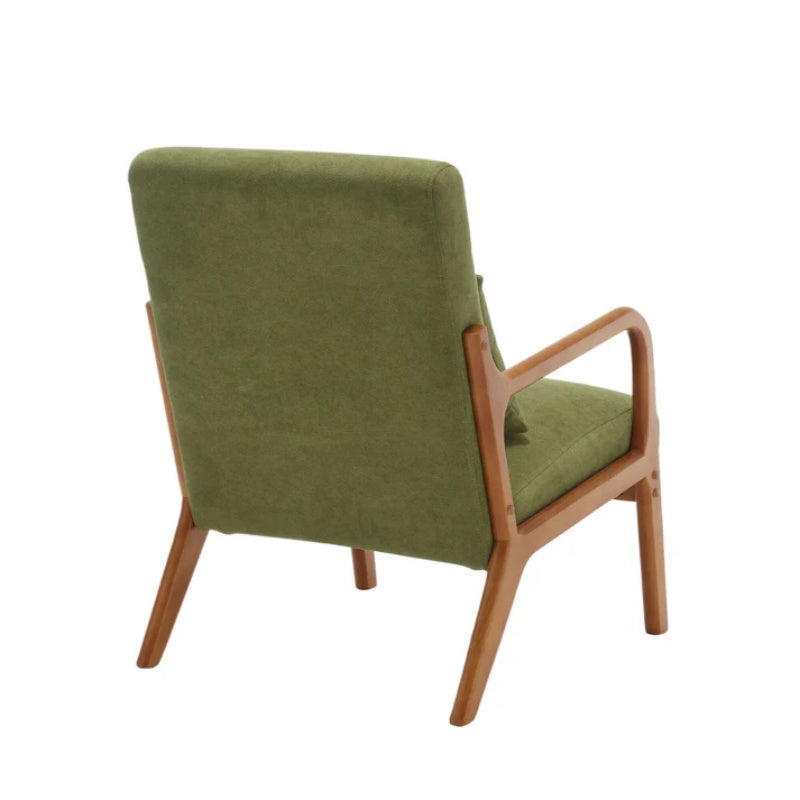 COOLMORE Modern Accent Chair, Solid Wood Padding Lounge Armchairs With One pillow for Living Room, Bedroom, Guest Room (Green)-海智集-Default-