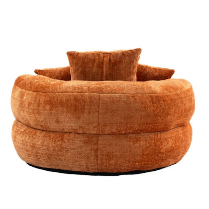 Lazy Sofa Durable Comfort Lounger High Back Bean Bag Chair for Adults and Kids, Indoor & Outdoor, Orange Chenille-海智集-Default-