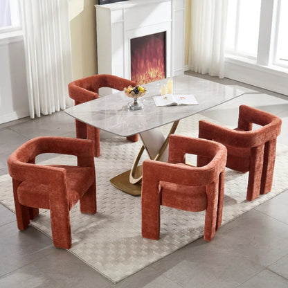 Campcraft Contemporary Designed Fabric Upholstered Accent/Dining Chair /Barrel Side Chairs Kitchen Armchair for Living Room 2PC/SET-海智集-Default-