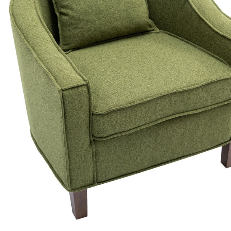COOLMORE Accent Chair with Ottoman, Mid Century Modern Barrel Chair Upholstered Club Tub Round Arms Chair for Living Room-海智集-Default-