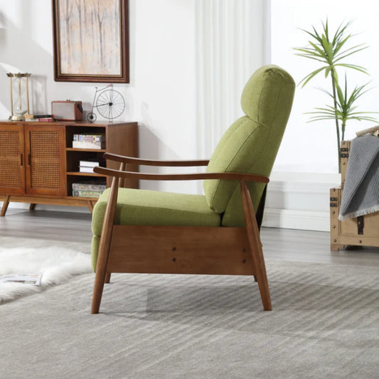 COOLMORE Wood Frame Armchair, Modern Accent Chair Lounge Chair for Living Room-海智集-Default-