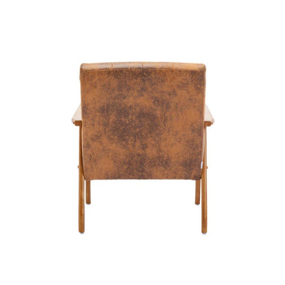 Leisure Chair with Solid Wood Armrest and Feet, Mid-Century Modern Accent chair, for Living Room Bedroom Studio chair-海智集-Default-