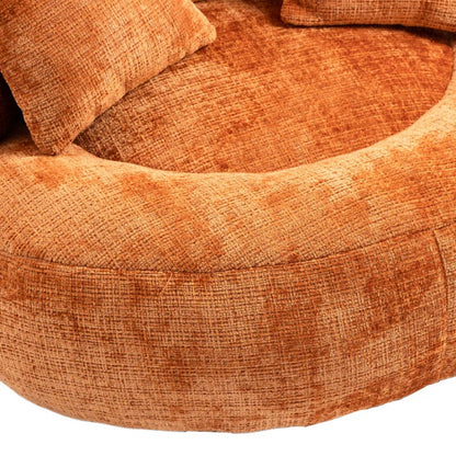 Lazy Sofa Durable Comfort Lounger High Back Bean Bag Chair for Adults and Kids, Indoor & Outdoor, Orange Chenille-海智集-Default-