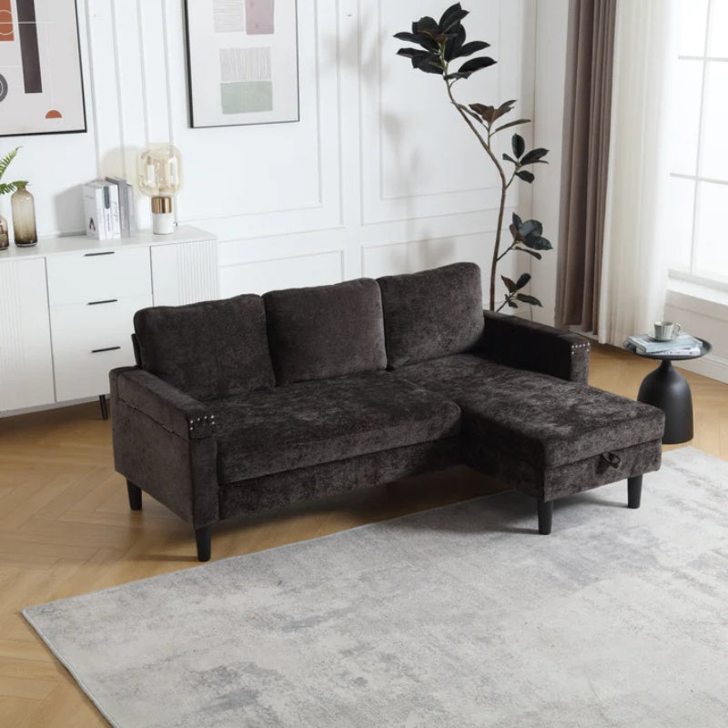 UNITED Sectional Sofa Reversible Sectional Sleeper Sectional Sofa with Storage Chaise-海智集-Default-