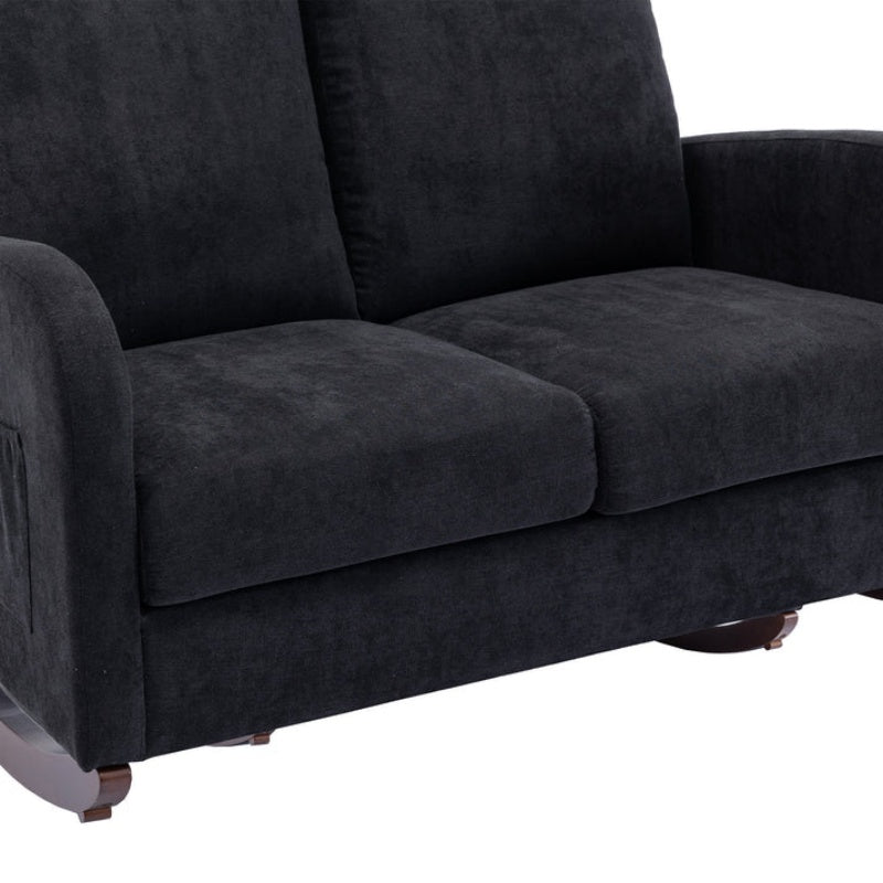 COOLMORE Rocking Chair Upholstered Mid Century Modern Rocker Oversized Wingback Armchair for Living Room-海智集-Default-