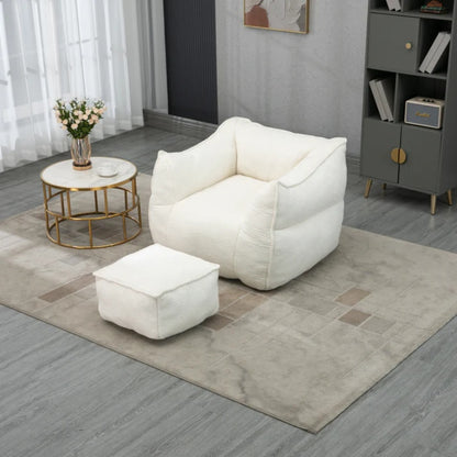 COOLMORE Bean Bag Chair Lazy Sofa/Footstool Durable Comfort Lounger High Back Bean Bag Chair Couch for Adults and Kids, Indoor & Outdoor-海智集-Default-