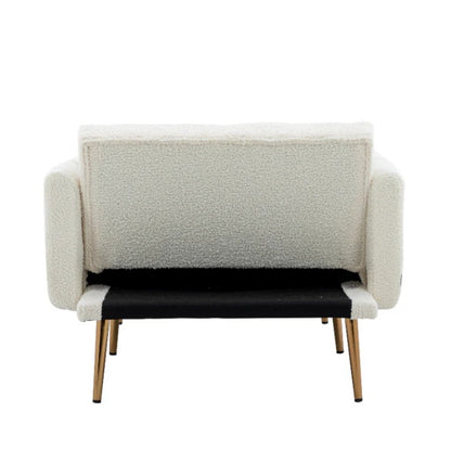 COOLMORE fashionable and classic style chaise lounge chair / accent chair for Living Room, bedroom (Teddy White)-海智集-Default-