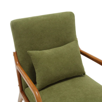 COOLMORE Modern Accent Chair, Solid Wood Padding Lounge Armchairs With One pillow for Living Room, Bedroom, Guest Room (Green)-海智集-Default-