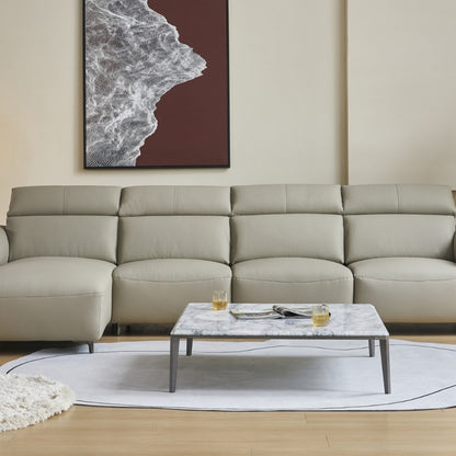 Soft leather sofa, Italian light luxury four-seater-海智集-