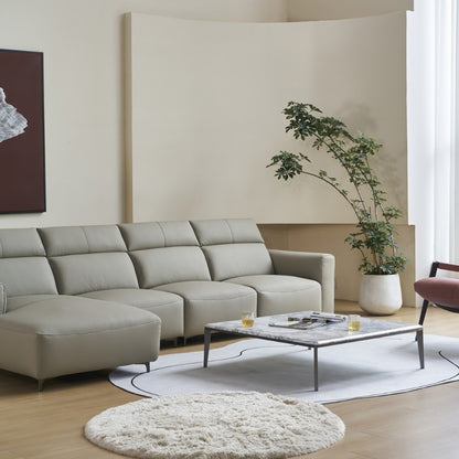 Soft leather sofa, Italian light luxury four-seater-海智集-
