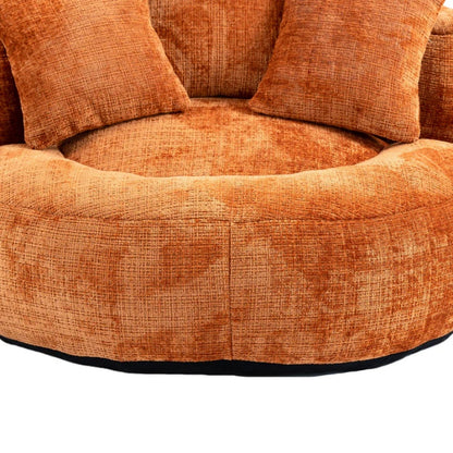 Lazy Sofa Durable Comfort Lounger High Back Bean Bag Chair for Adults and Kids, Indoor & Outdoor, Orange Chenille-海智集-Default-