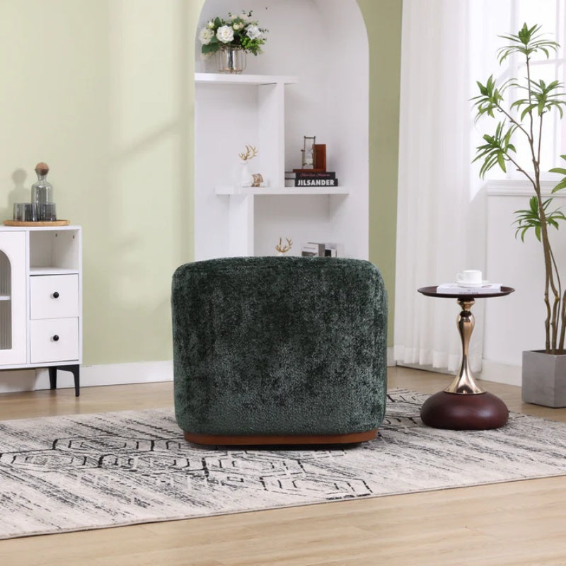Elegant Swivel Barrel Chair, Comfy Accent Sofa Chair with 360 Degree Swivel, Chenille Fabric, Emerald, 31.5x31.5x27.56 inches-海智集-Default-