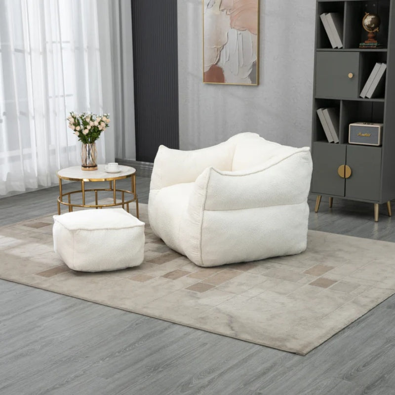 COOLMORE Bean Bag Chair Lazy Sofa/Footstool Durable Comfort Lounger High Back Bean Bag Chair Couch for Adults and Kids, Indoor & Outdoor-海智集-Default-