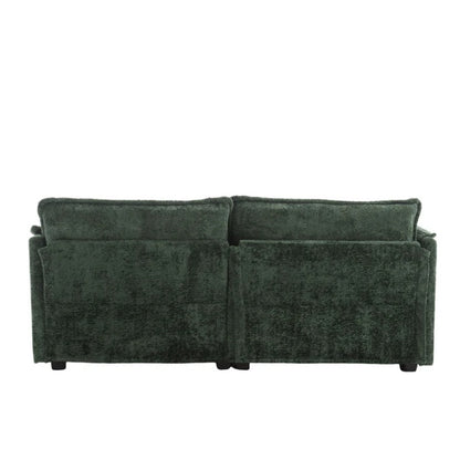 UNITED WE WIN Chenille fabric, removable armrests with side pockets, high density sponge filling, oversized double sofa with footstool-海智集-Default-