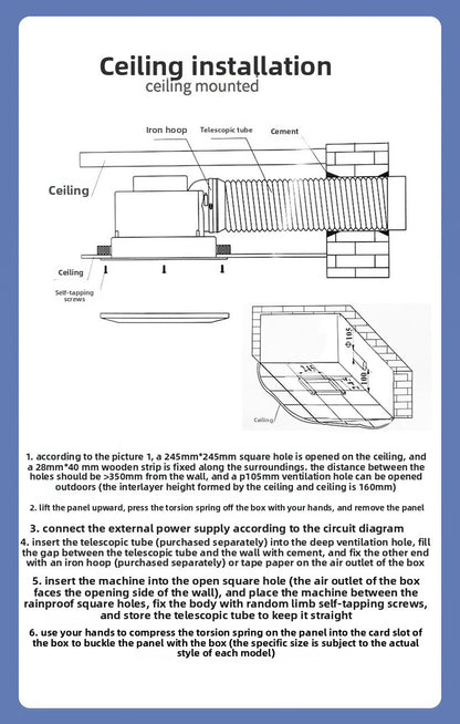 Exhaust Fan Kitchen Household Extractor Fan Powerful Quiet Bathroom Integrated Ceiling Duct Ventilation Fan-海智集-