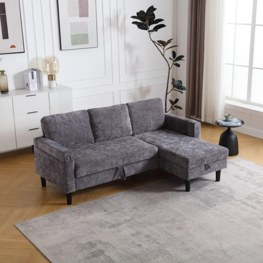 UNITED Sectional Sofa Reversible Sectional Sleeper Sectional Sofa with Storage Chaise-海智集-Default-