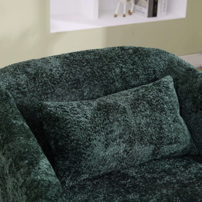 Elegant Swivel Barrel Chair, Comfy Accent Sofa Chair with 360 Degree Swivel, Chenille Fabric, Emerald, 31.5x31.5x27.56 inches-海智集-Default-