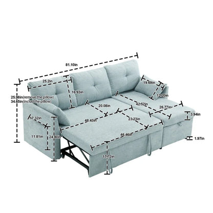 UNITED WE WIN-Furniture, modular L-shaped sofa, modular long sofa with reversible chaise lounge, Sofa bed, Sleeper sofa, modular sofa combination with storage seats.-海智集-Default-