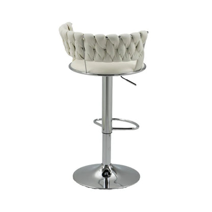 COOLMORE Swivel Bar Stools Set of 2 Adjustable Counter Height Chairs with Footrest for Kitchen, Dining Room 2PC/SET-海智集-Default-