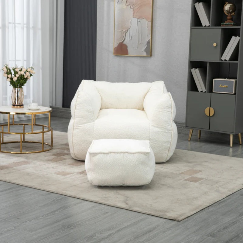 COOLMORE Bean Bag Chair Lazy Sofa/Footstool Durable Comfort Lounger High Back Bean Bag Chair Couch for Adults and Kids, Indoor & Outdoor-海智集-Default-