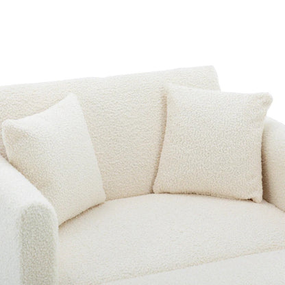 COOLMORE fashionable and classic style chaise lounge chair / accent chair for Living Room, bedroom (Teddy White)-海智集-Default-