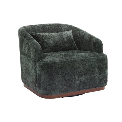 Elegant Swivel Barrel Chair, Comfy Accent Sofa Chair with 360 Degree Swivel, Chenille Fabric, Emerald, 31.5x31.5x27.56 inches-海智集-Default-