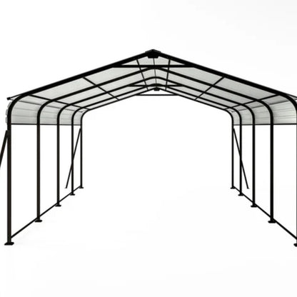Campcraft 13 x 26.5 ft carport, 0.25mm thick, with protective film to prevent scratching, 2 pairs of adhesive gloves, 3 hooks, 12 expansion screws, 6 fixed iron pieces-海智集-Default-