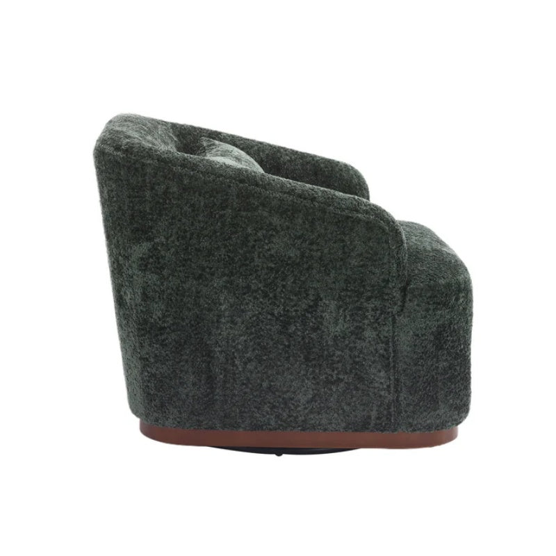 Elegant Swivel Barrel Chair, Comfy Accent Sofa Chair with 360 Degree Swivel, Chenille Fabric, Emerald, 31.5x31.5x27.56 inches-海智集-Default-