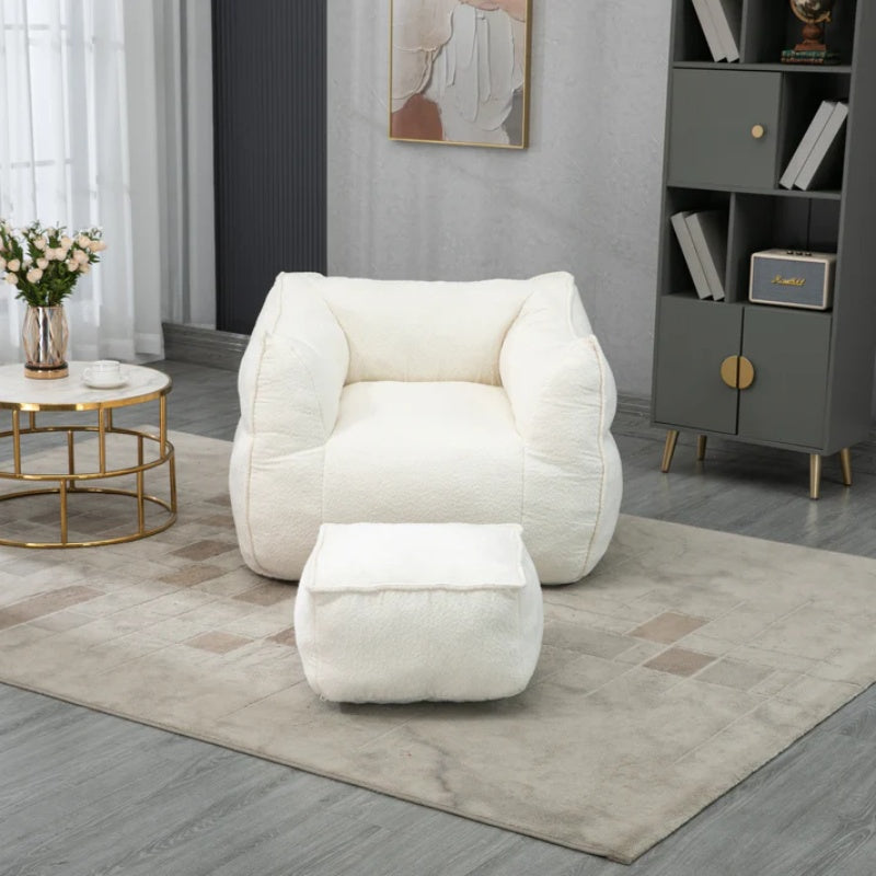 COOLMORE Bean Bag Chair Lazy Sofa/Footstool Durable Comfort Lounger High Back Bean Bag Chair Couch for Adults and Kids, Indoor & Outdoor-海智集-Default-
