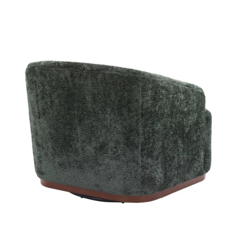 Elegant Swivel Barrel Chair, Comfy Accent Sofa Chair with 360 Degree Swivel, Chenille Fabric, Emerald, 31.5x31.5x27.56 inches-海智集-Default-
