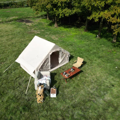 Inflatable Camping Tent Easy Setup 4 Season Glamping Tent with High Performance Inflatable Structure 4-6 Persons Waterproof Windproof Outdoor Self-Supporting Blow up Tent Air Tent Portable House Beige-海智集-Default-