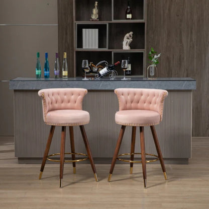COOLMORE Swivel Bar Stools with Backrest Footrest ，with a fixed height of 360 degrees-海智集-Default-