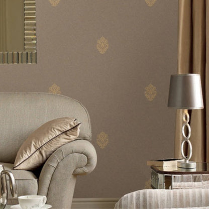 Parisian Flower Wallpaper: An elegant living room crafted with embroidered wall fabric-海智集-
