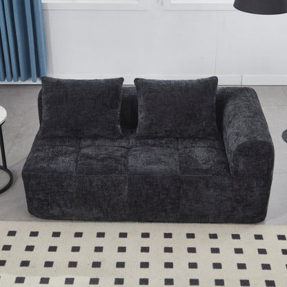 UNITED WE WIN Chenille Loveseat Sofa,Minimalist Modular Couches Sleeper for Living Room Bedroom Apartment Lounge-海智集-Default-