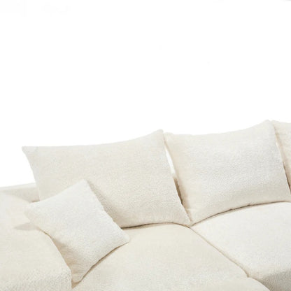 Modern Large boucle Fabric L-Shape Sectional Chenille fabric, movable pedals, detachable armrests, oversized three-seat Sofa-海智集-Default-