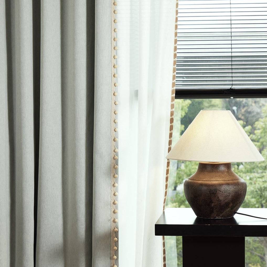 Yun Xin Chan Xin Curtains - Luxurious Antique Style, Light-Blocking with Premium Soft Touch, Cotton-Linen Blend Fabric-海智集-