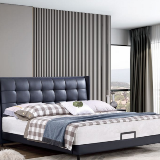 Luo LAN Series Italian Light Luxury Leather Bed 1901 # 213 * 193 * 1 18 (Single bed without bedside table-海智集-