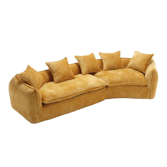 Modular Sectional Sofa, U-Shaped Couch with Sofa for five & Pillows, Modern Minimalist chenille Fabric Large Comfy Cloud Sofas, Living Room Furniture Sets-海智集-Default-