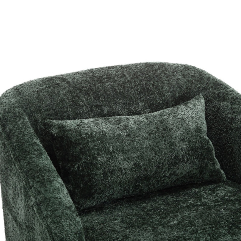 Elegant Swivel Barrel Chair, Comfy Accent Sofa Chair with 360 Degree Swivel, Chenille Fabric, Emerald, 31.5x31.5x27.56 inches-海智集-Default-