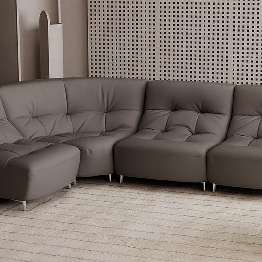 The light luxury leather sofa for the living room is a comfortable Italian soft and modern sofa-海智集-