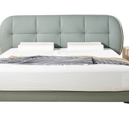 Jinxuan Series Jinxuan GINSON Leather Bed, Modern and simple Italian light Luxury high-end solid wood soft Package XF-16# (Including bed board but excluding bedside table)-海智集-