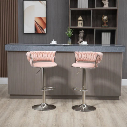 COOLMORE Swivel Bar Stools Set of 2 Adjustable Counter Height Chairs with Footrest for Kitchen, Dining Room 2PC/SET-海智集-Default-