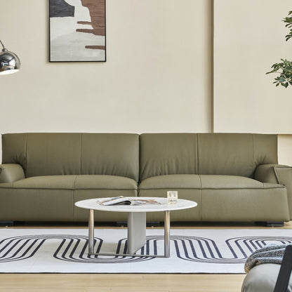 Leather Italian-style sofa, light luxury, four-seater, soft-海智集-