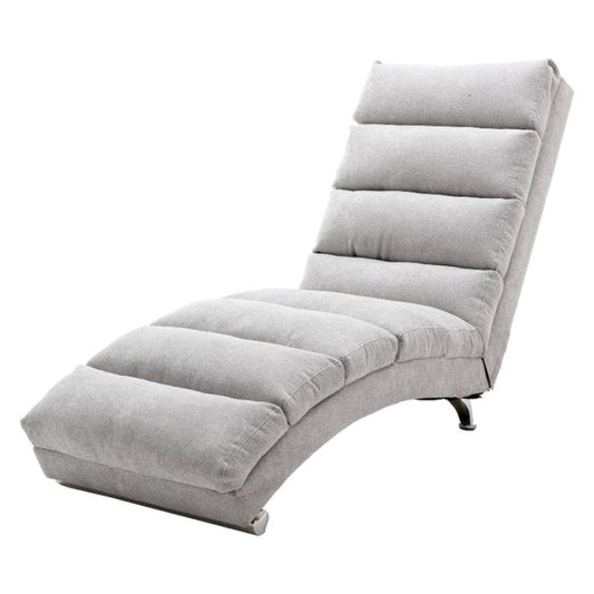 Light Grey Linen Massage Chaise Lounge Indoor with Remote Control, Ergonomic Electric Massage Lounger with 5 Modes-海智集-Default-
