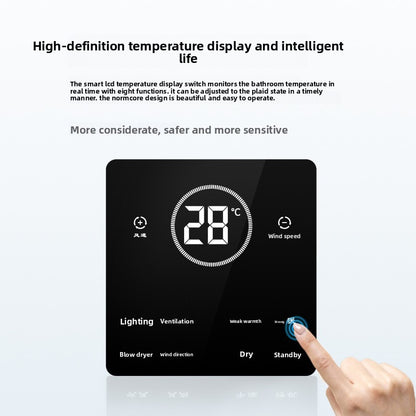 Honeycomb Panel Quick-Install Bathroom Heater Integrated Ceiling Gypsum Board Universal Linear Heater-Kitchen & Bathroom-海智集-Smart Electronic Switch-100X800-