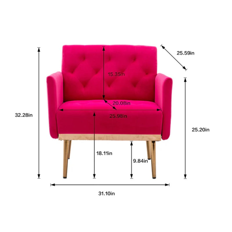 COOLMORE Accent Chair ,leisure single sofa with Rose Golden feet-海智集-Default-
